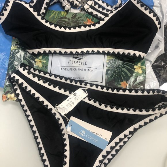 CUPSHE - NWT Black And White Crochet Bikini - Picture 4 of 4